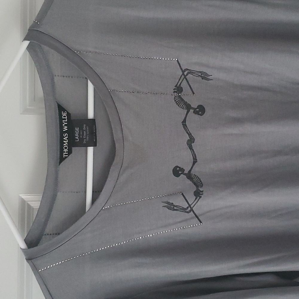 Thomas Wylde Embellished Gray Swinging Skeletons Size L